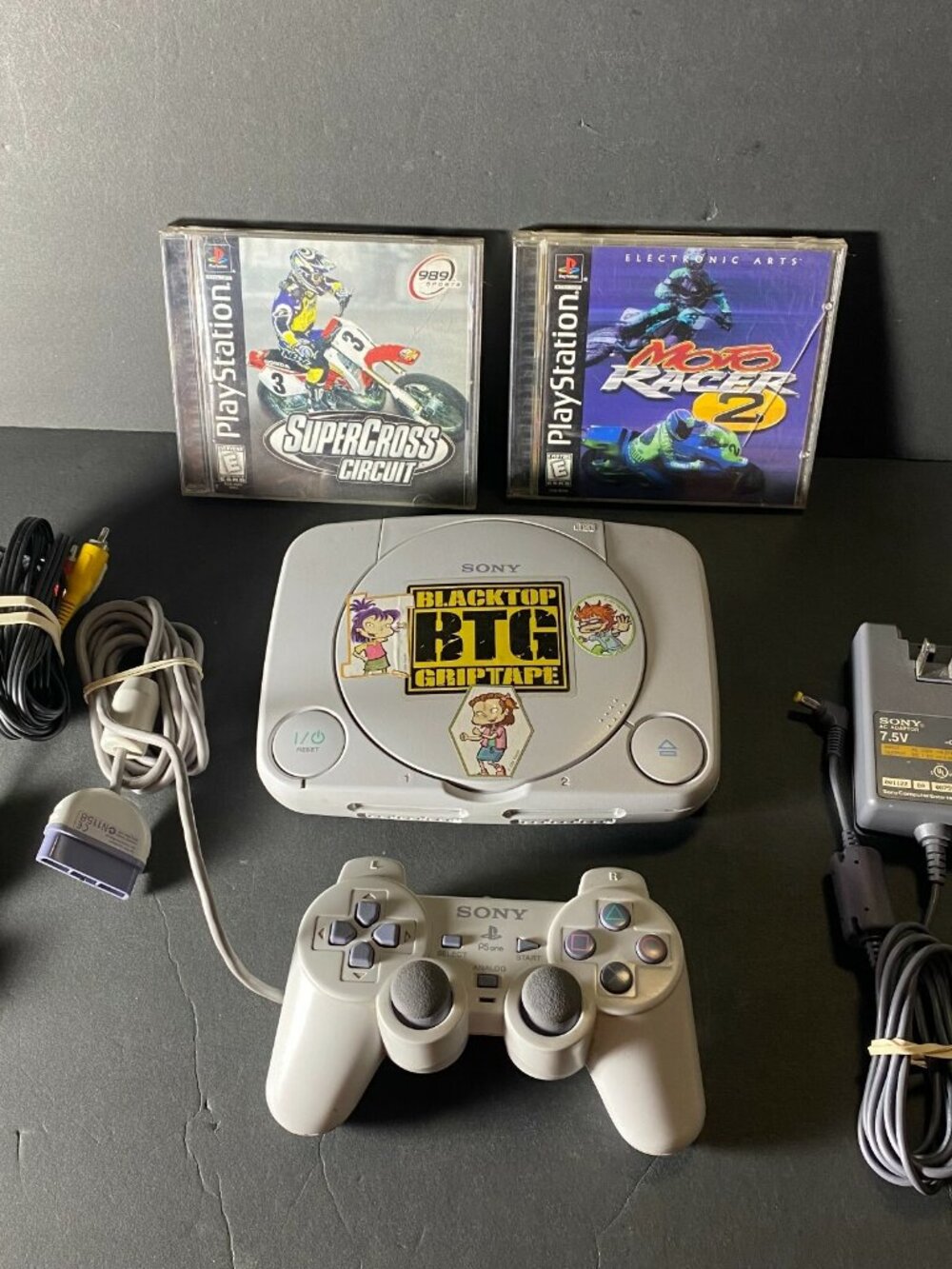 Official Sony PlayStation 1 PS1 Slim PSone Console Complete w Controller 2 Game